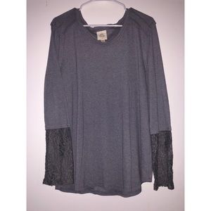 Purple Top with Lace Sleeves